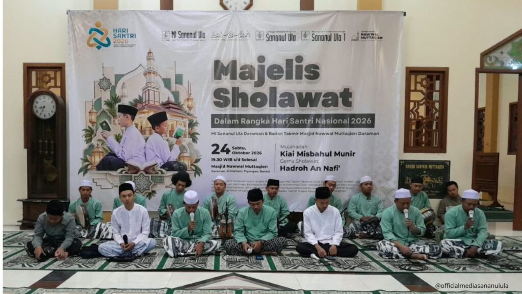 Puncak Rangkaian HSN 2026; MI Sananul Ula Daraman dan Masjid Nawwal Muttaqien Gelar Majelis Sholawat