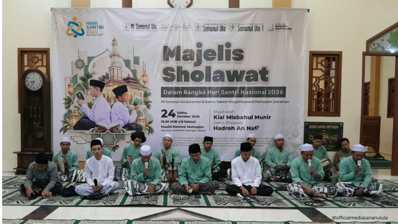 Puncak Rangkaian HSN 2026; MI Sananul Ula Daraman dan Masjid Nawwal Muttaqien Gelar Majelis Sholawat